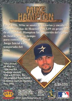 1997 Pacific Prism Invincible - Gems of the Diamond #GD-151 Mike Hampton Back