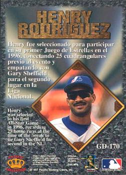 1997 Pacific Prism Invincible - Gems of the Diamond #GD-170 Henry Rodriguez Back