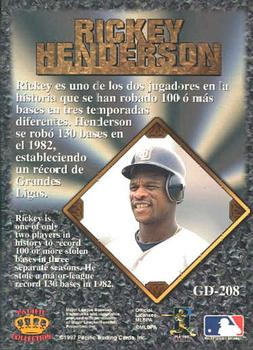 1997 Pacific Prism Invincible - Gems of the Diamond #GD-208 Rickey Henderson Back