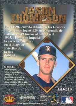 1997 Pacific Prism Invincible - Gems of the Diamond #GD-210 Jason Thompson Back