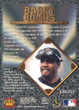 1997 Pacific Prism Invincible - Gems of the Diamond #GD-213 Barry Bonds Back