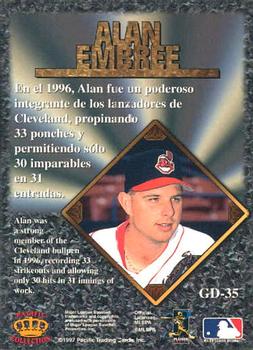 1997 Pacific Prism Invincible - Gems of the Diamond #GD-35 Alan Embree Back