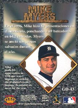 1997 Pacific Prism Invincible - Gems of the Diamond #GD-43 Mike Myers Back