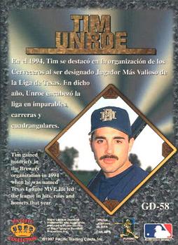 1997 Pacific Prism Invincible - Gems of the Diamond #GD-58 Tim Unroe Back