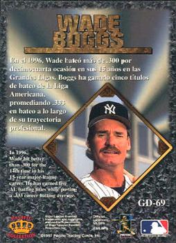1997 Pacific Prism Invincible - Gems of the Diamond #GD-69 Wade Boggs Back