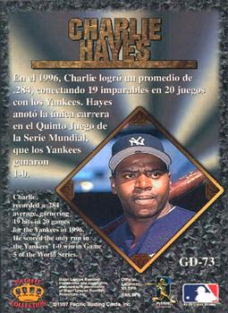 1997 Pacific Prism Invincible - Gems of the Diamond #GD-73 Charlie Hayes Back