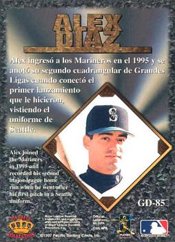 1997 Pacific Prism Invincible - Gems of the Diamond #GD-85 Alex Diaz Back