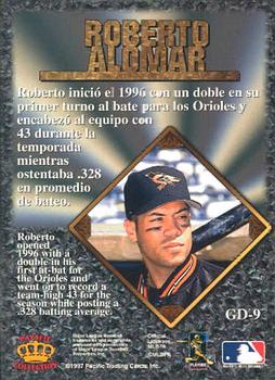 1997 Pacific Prism Invincible - Gems of the Diamond #GD-9 Roberto Alomar Back