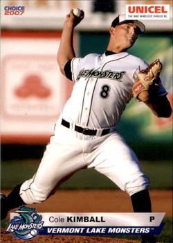 2007 Choice Vermont Lake Monsters #14 Cole Kimball Front