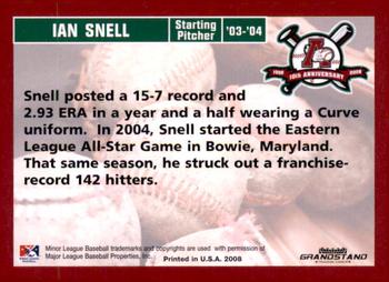 2008 Grandstand Altoona Curve 10th Anniversary #NNO Ian Snell Back
