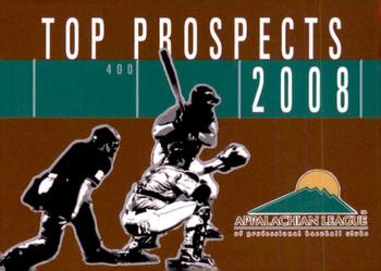 2008 Grandstand Appalachian League Top Prospects #NNO Header Card Front