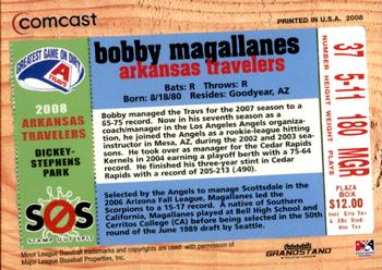 2008 Grandstand Arkansas Travelers #NNO Bobby Magallanes Back