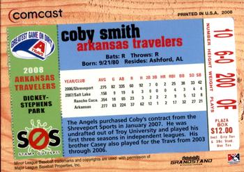 2008 Grandstand Arkansas Travelers #NNO Coby Smith Back
