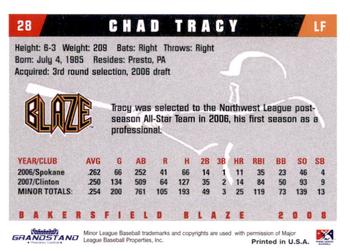 2008 Grandstand Bakersfield Blaze #NNO Chad Tracy Back