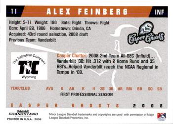 2008 Grandstand Casper Ghosts #NNO Alex Feinberg Back
