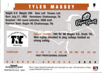 2008 Grandstand Casper Ghosts #NNO Tyler Massey Back