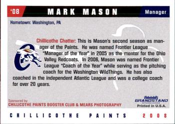 2008 Grandstand Chillicothe Paints #18 Mark Mason Back