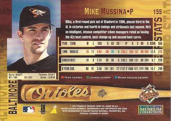 1997 Pinnacle - Museum Collection #155 Mike Mussina Back