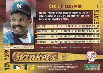 1997 Pinnacle - Museum Collection #1 Cecil Fielder Back