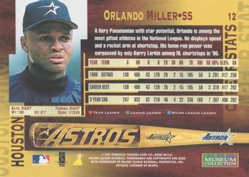 1997 Pinnacle - Museum Collection #12 Orlando Miller Back