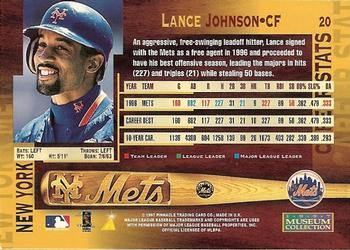 1997 Pinnacle - Museum Collection #20 Lance Johnson Back