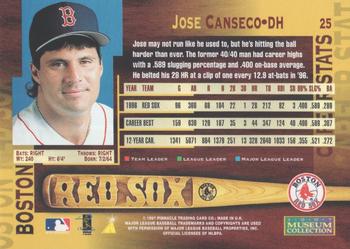 1997 Pinnacle - Museum Collection #25 Jose Canseco Back