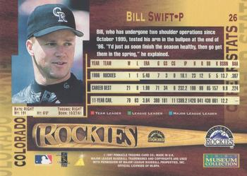 1997 Pinnacle - Museum Collection #26 Bill Swift Back