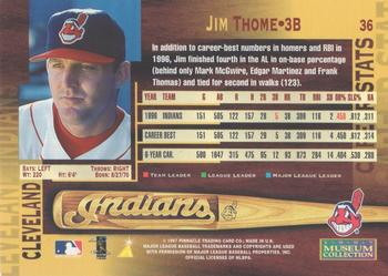 1997 Pinnacle - Museum Collection #36 Jim Thome Back