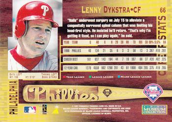 1997 Pinnacle - Museum Collection #66 Lenny Dykstra Back