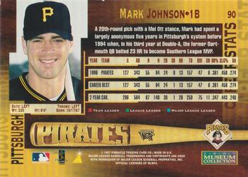 1997 Pinnacle - Museum Collection #90 Mark Johnson Back