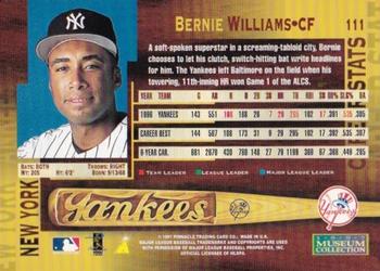 1997 Pinnacle - Museum Collection #111 Bernie Williams Back