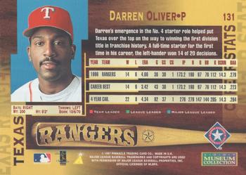 1997 Pinnacle - Museum Collection #131 Darren Oliver Back