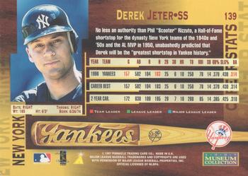 1997 Pinnacle - Museum Collection #139 Derek Jeter Back