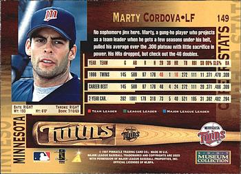 1997 Pinnacle - Museum Collection #149 Marty Cordova Back