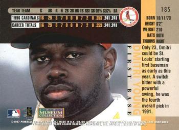 1997 Pinnacle - Museum Collection #185 Dmitri Young Back