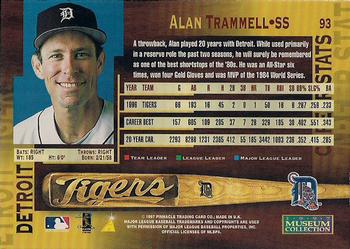 1997 Pinnacle - Museum Collection #93 Alan Trammell Back