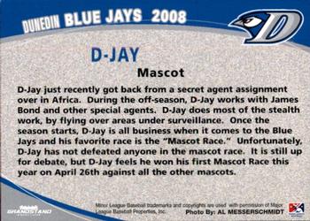 2008 Grandstand Dunedin Blue Jays #NNO D-Jay Back