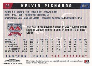 2008 Grandstand Eastern League Top Prospects #NNO Kelvin Pichardo Back