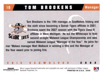 2008 Grandstand Erie SeaWolves #NNO Tom Brookens Back