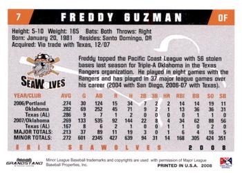 2008 Grandstand Erie SeaWolves #NNO Freddy Guzman Back