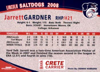 2008 Grandstand Lincoln Saltdogs #NNO Jarrett Gardner Back