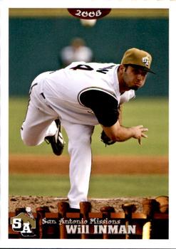 2008 Grandstand San Antonio Missions #1 Will Inman Front