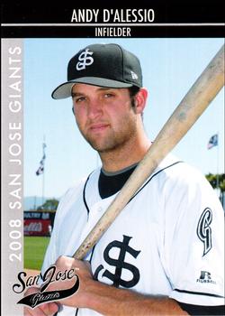 2008 Grandstand San Jose Giants #6 Andy D'Alessio Front