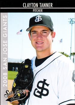2008 Grandstand San Jose Giants #28 Clayton Tanner Front