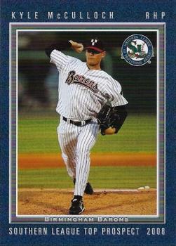 2008 Grandstand Southern League Top Prospects #NNO Kyle McCulloch Front