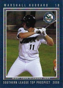 2008 Grandstand Southern League Top Prospects #NNO Marshall Hubbard Front