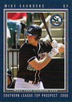 2008 Grandstand Southern League Top Prospects #NNO Mike Saunders Front