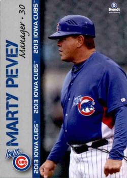 2013 Brandt Iowa Cubs #1 Marty Pevey Front