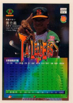 1996 CPBL Pro-Card Series 3 - Baseball Hall of Fame #100/T11 Chung-Yi Huang Back