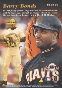 1997 Pinnacle Mint Collection - Gold #18 Barry Bonds Back